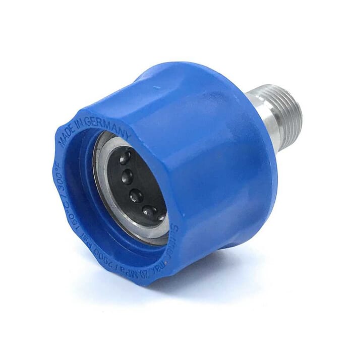 Schnellkupplung ST-3100 blau, DN=12mm, E=3/8“ AG, max. 250bar, max. 150°C, Edelstahl