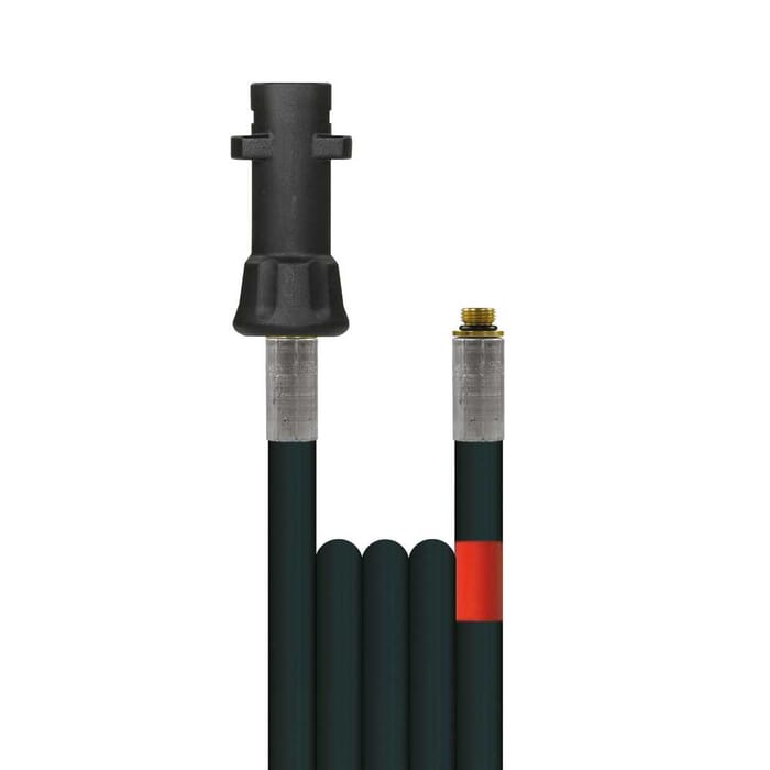 30m Rohrreinigungsleitung Polya, DN5, schwarz, Kärcher Bajonett auf 1/8 Zoll Aussengewinde, max. 20°C, max. 120bar