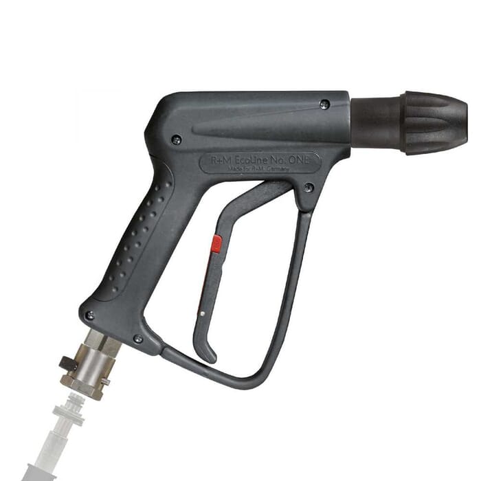 HD-Pistole R+M Ecoline, E=Stecknippel 11mm, A=Kupplung KW, max. 250 bar, max. 150°C, max. 45 L/min