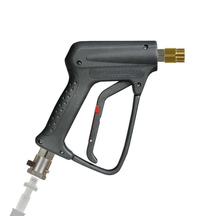 HD-Pistole R+M Ecoline, E=Stecknippel 11mm, A=M22 AG, max. 250 bar, max. 150°C, max. 45 L/min