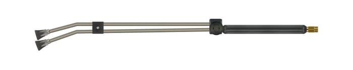 Doppellanze ST-54 mit Ventil seitlich, E=M22 AG, A=Düsenschutz ST-10 1/4“ IG, L=1000mm, max. 250 bar, max. 150°C, Stahl verzinkt