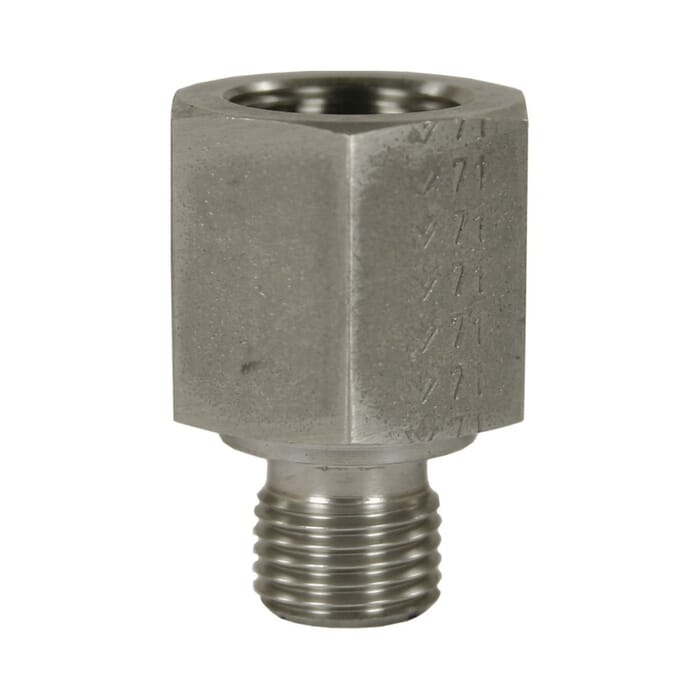 Verlängerungsnippel reduziert 1/2“ AG - 3/8“ IG, max. 400bar, Edelstahl