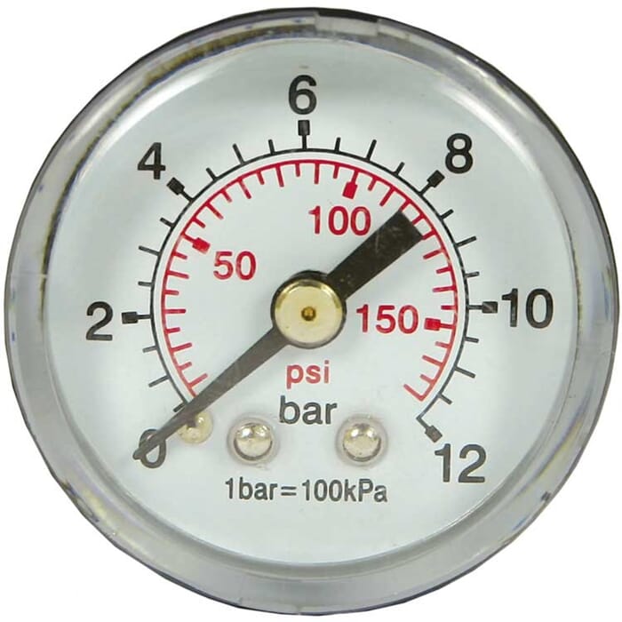 Manometer 40 mm 0-12 bar 1/8"AG Kunststoff