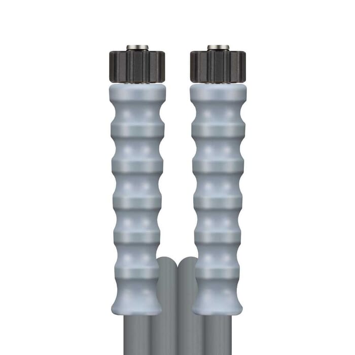Hochdruckschlauch 2SN Grau, DN 10, max. 400 bar, glatte Decke, komplett Edelstahl